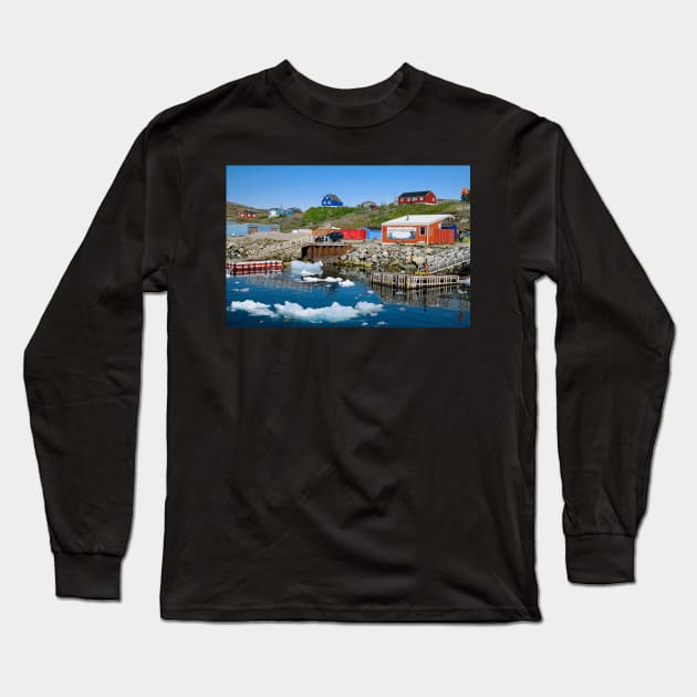 Iceflows at The Jetty, Narsaq Greenland Long Sleeve T-Shirt by MartynUK